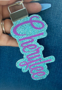 PERSONALIZED Faux leather key fob